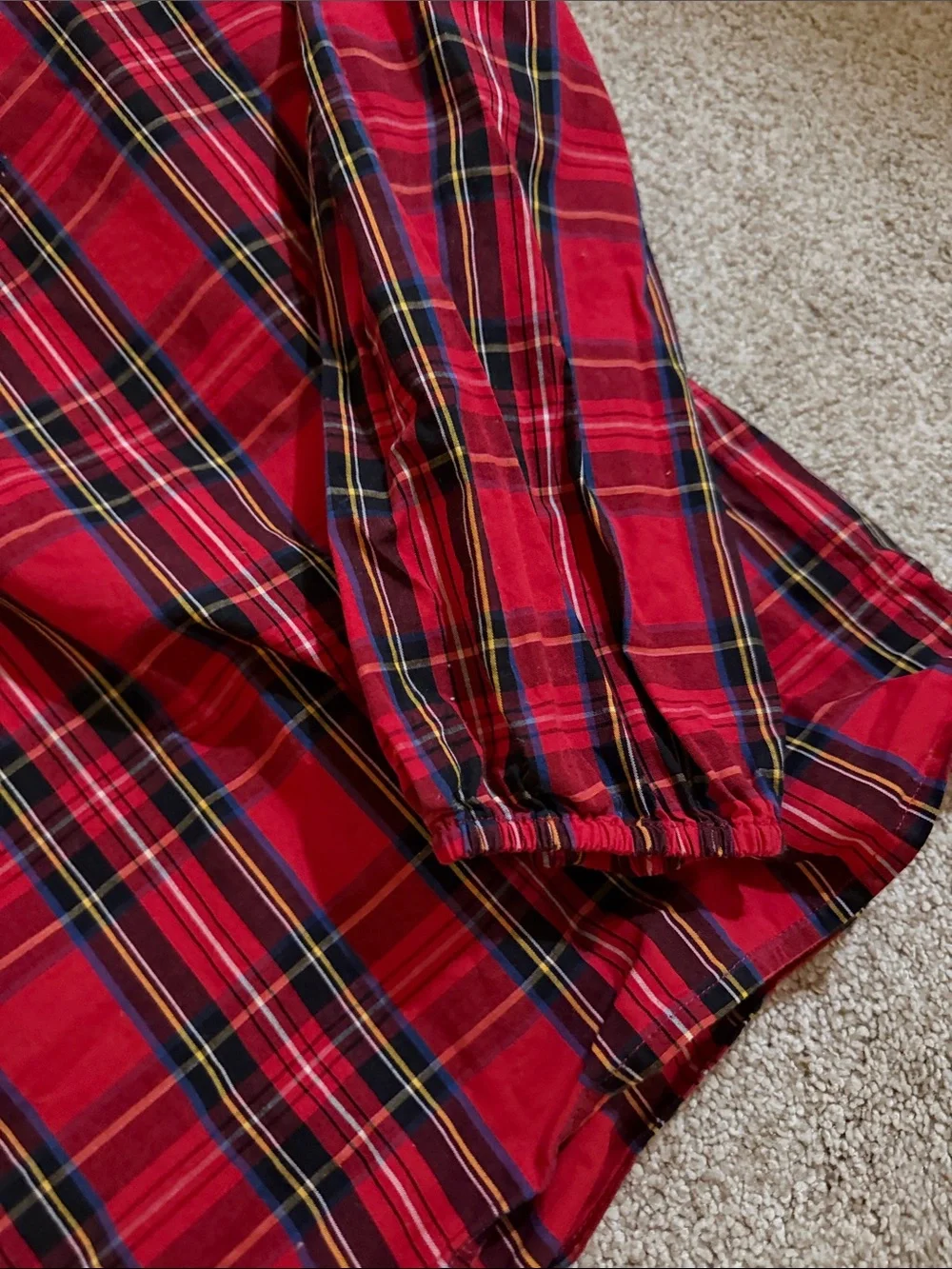 Women’s JCrew Plaid Ruffle-Trim Long Sleeve Top
